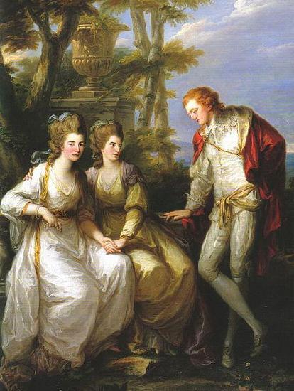 Angelica Kauffmann Portrait of Lady Georgiana, Lady Henrietta Frances and George John Spencer, Viscount Althorp. Germany oil painting art